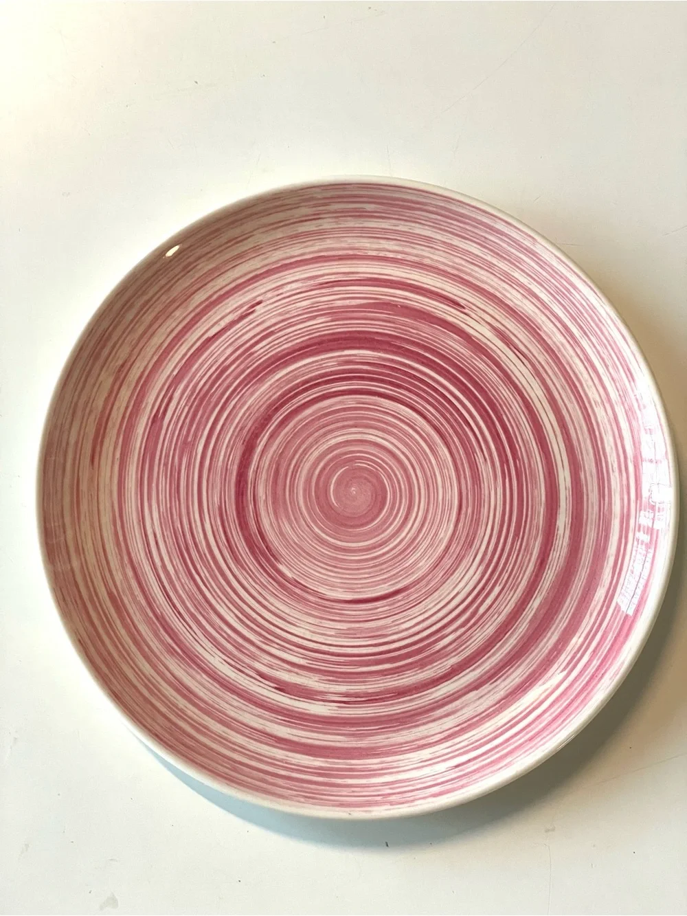 1950s Stetson China Co, Set of 3 Plates and 1 Serving Bowl Pink Swirl